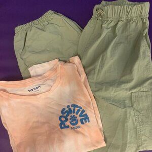 Long Sleeve T-Shirt and Casual Cargo Pants Set